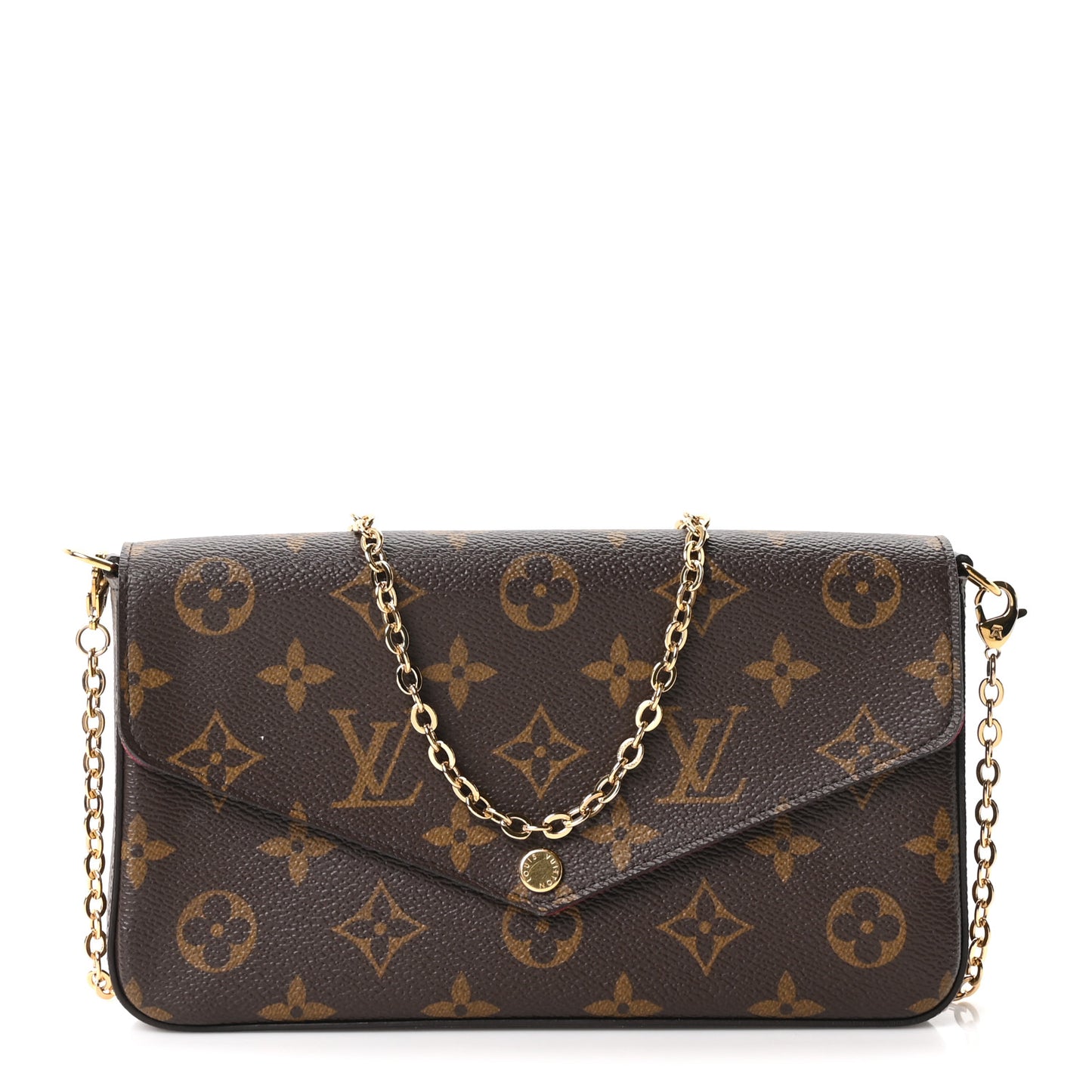 Monogram Pochette Felicie Chain Wallet Fuchsia