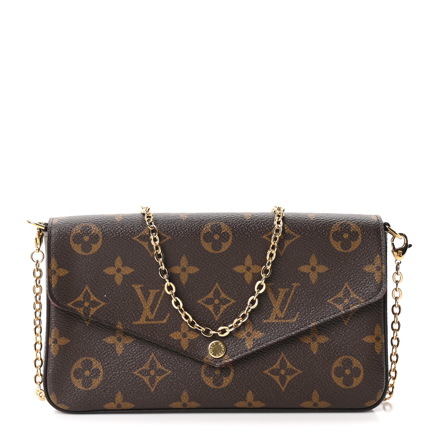 Louis Vuitton Monogram Pochette Felicie Chain Wallet Fuchsia 1 of 11
