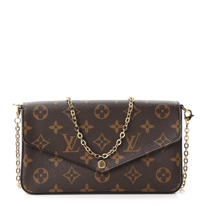 Louis Vuitton Monogram Pochette Felicie Chain Wallet Fuchsia 1 of 11