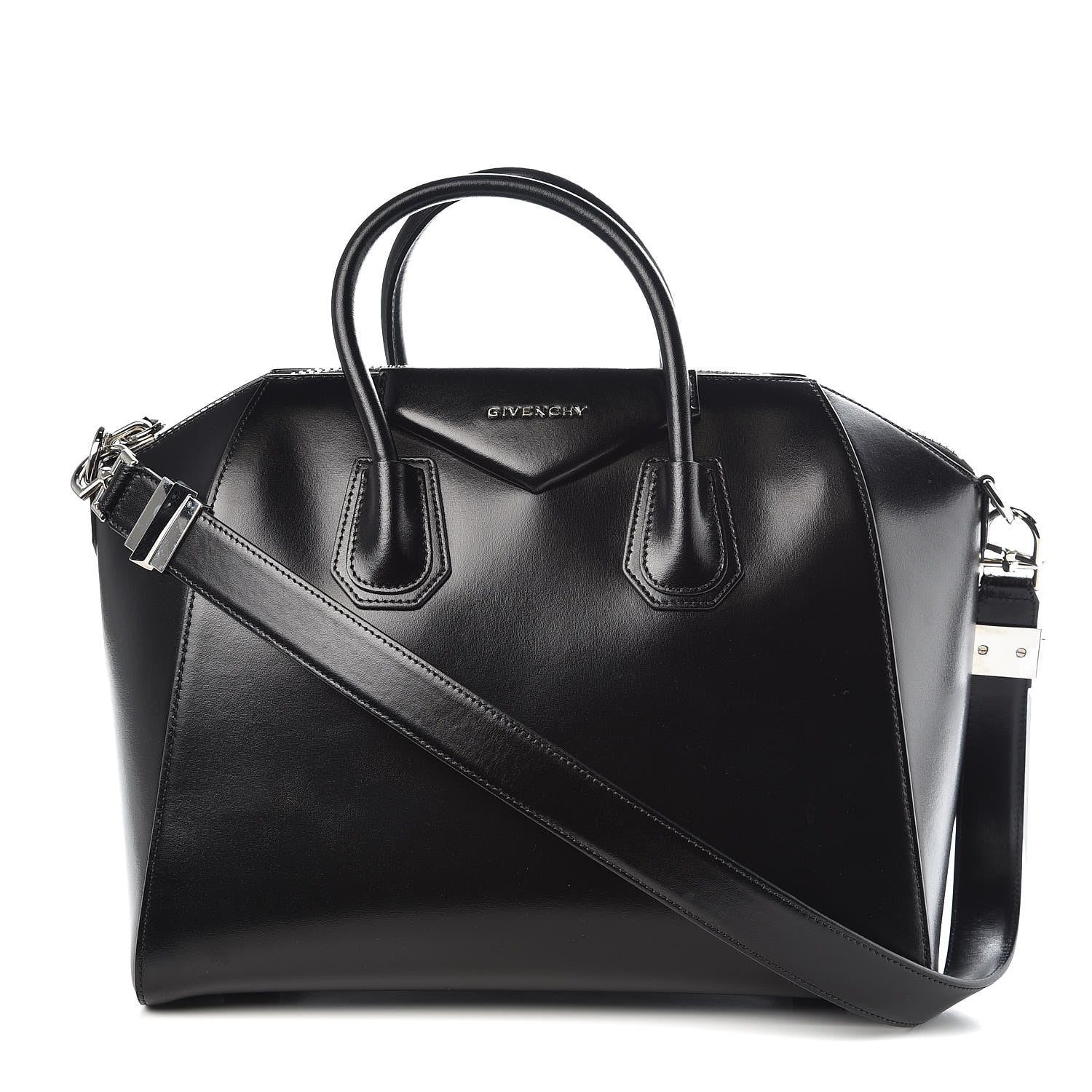 Givenchy Shiny Lord Calfskin Medium Antigona Black 1 of 9
