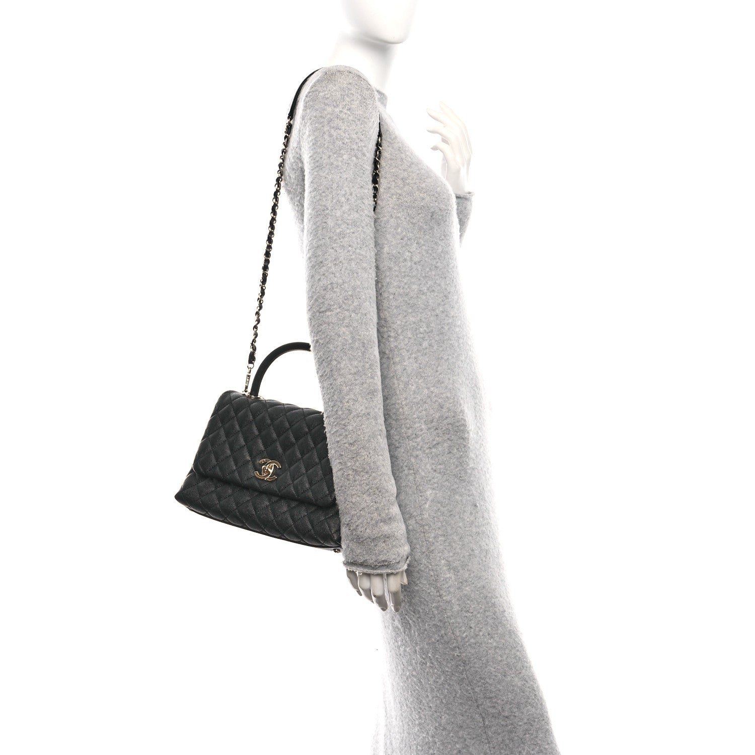 Chanel Caviar Quilted Small Coco Handle Flap Black 2 of 12