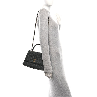 Chanel Caviar Quilted Small Coco Handle Flap Black 2 of 12