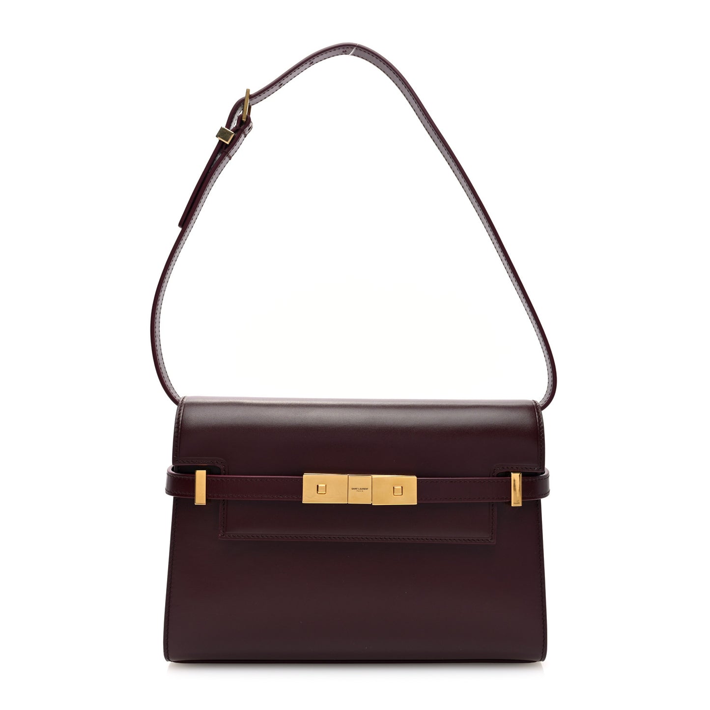 Smooth Calfskin Small Manhattan Shoulder Bag Hot Wine