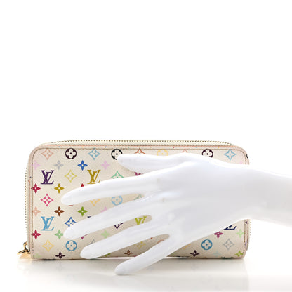 Louis Vuitton Monogram Multicolor Zippy Wallet White Litchi 2 of 10