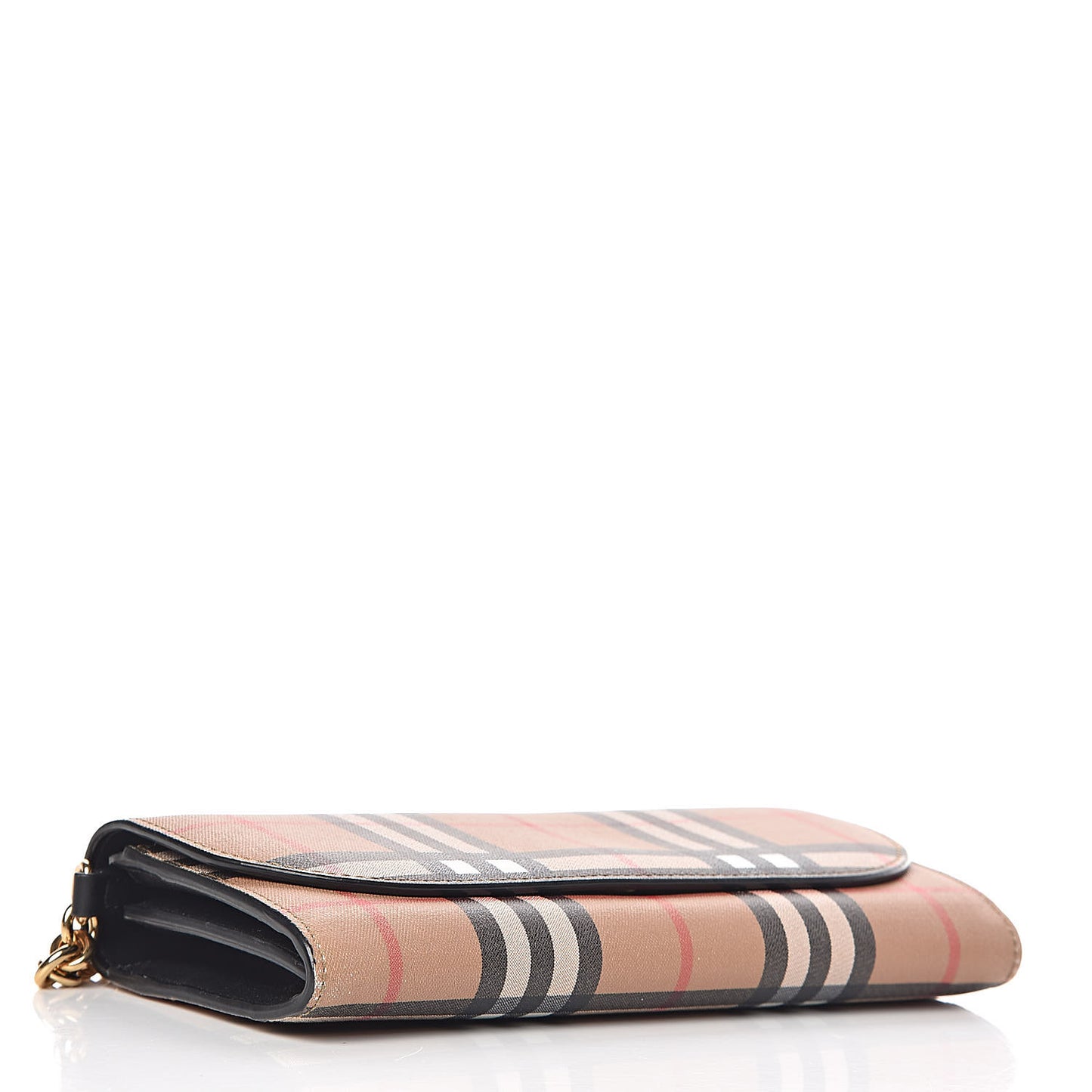 Vintage Check Henley Wallet On Chain Black