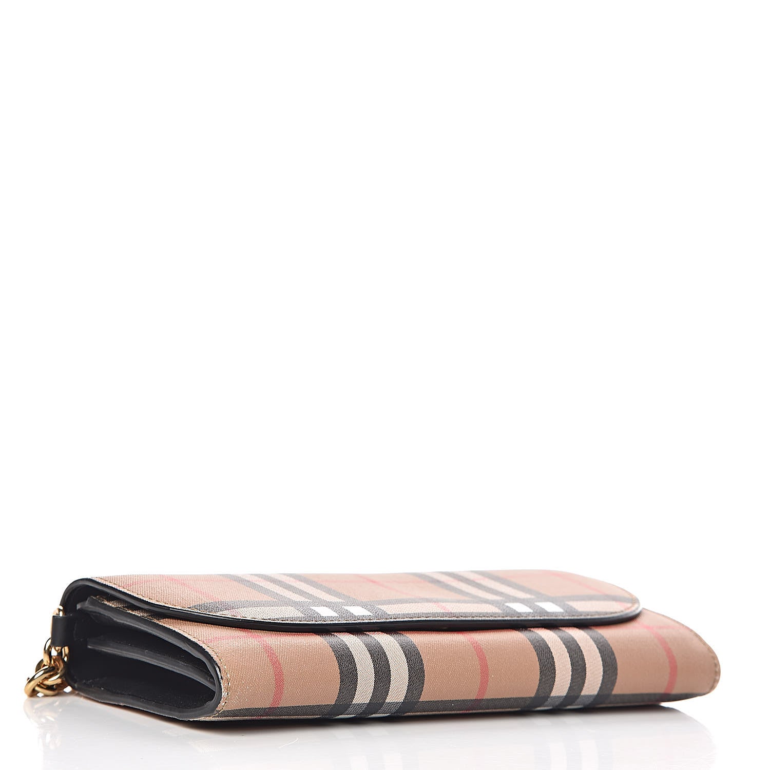 Burberry Vintage Check Henley Wallet On Chain Black 4 of 13