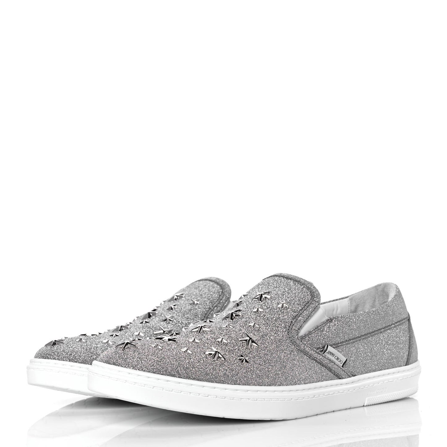 Fine Glitter Suede Mens Grove Sneakers 45 Silver