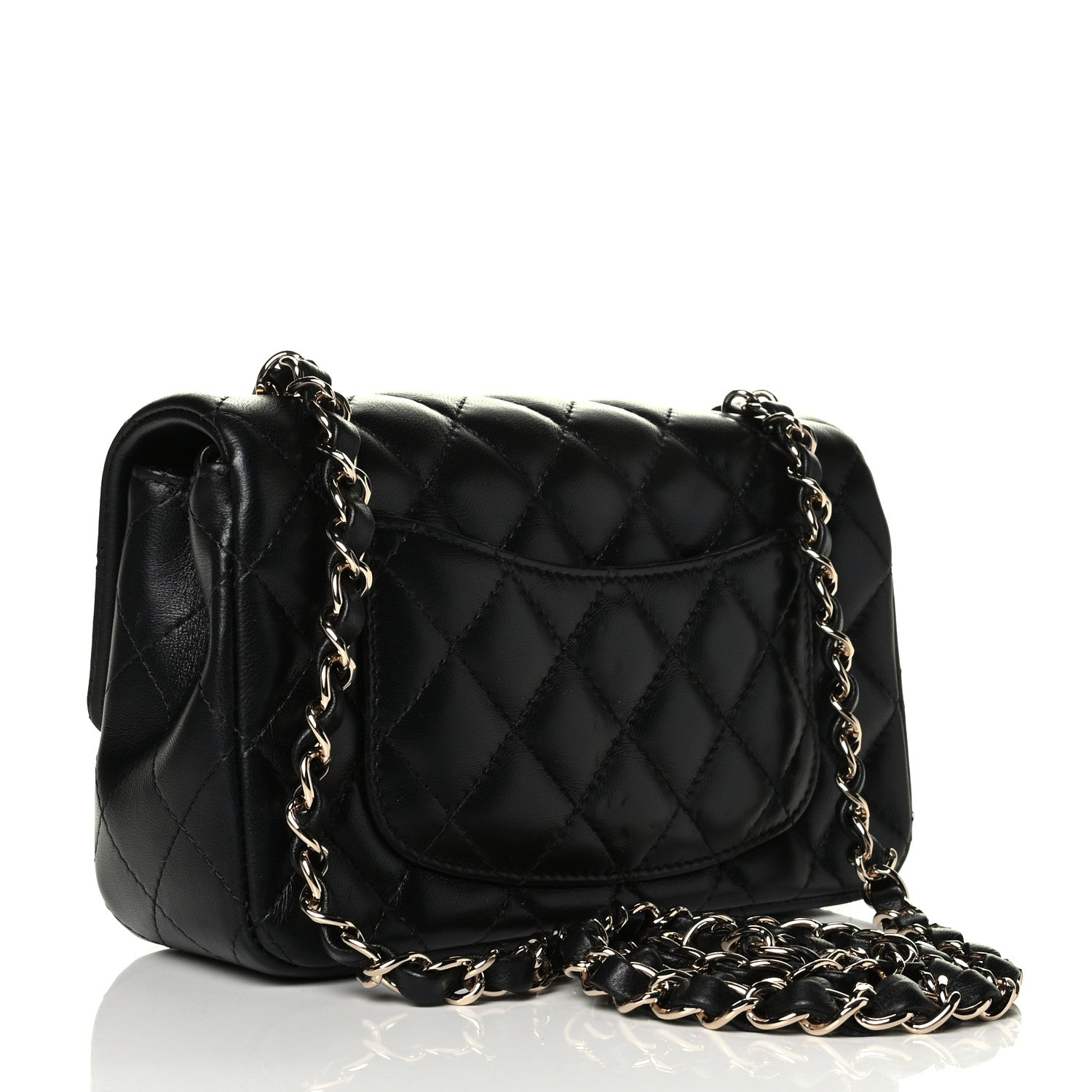 Chanel Lambskin Quilted Mini Rectangular Flap Black 2 of 6