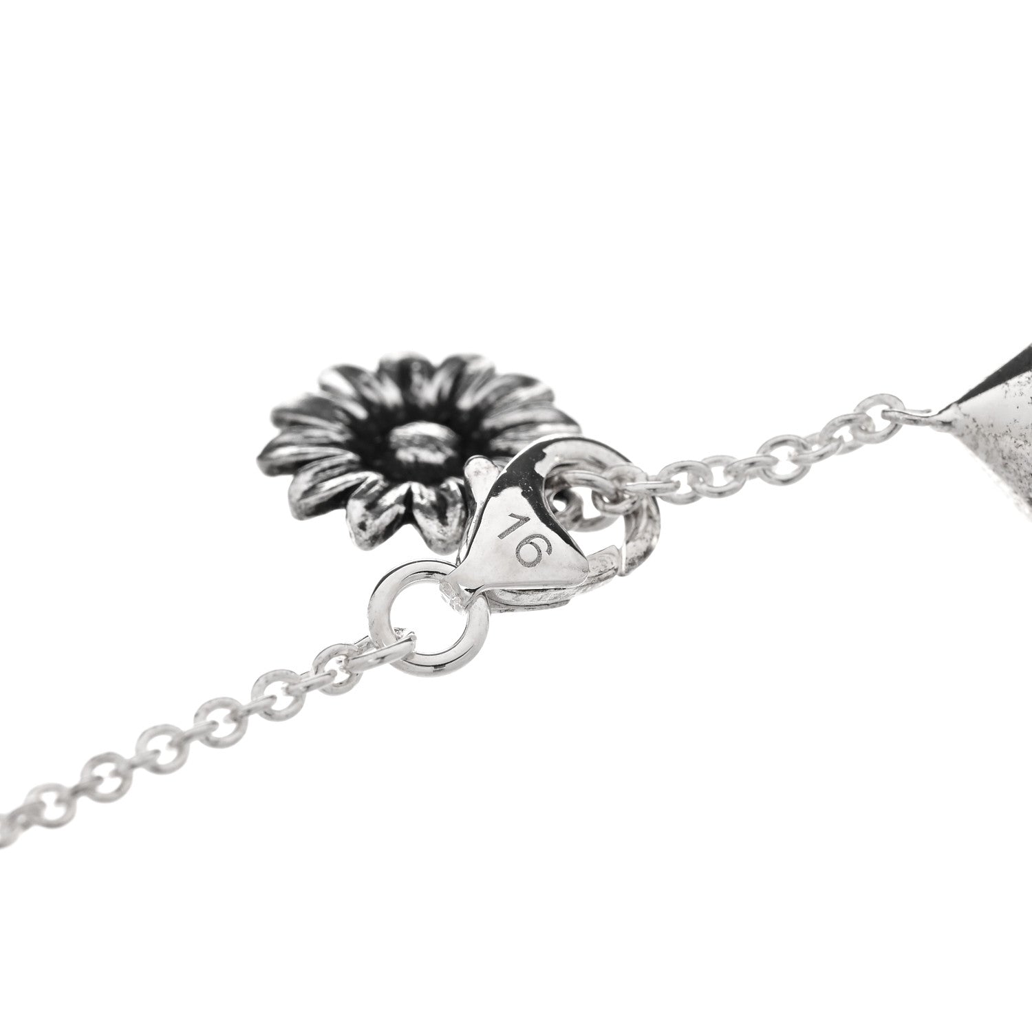 Gucci Sterling Silver Pink Mother of Pearl Double G Flower Bracelet 3 of 5