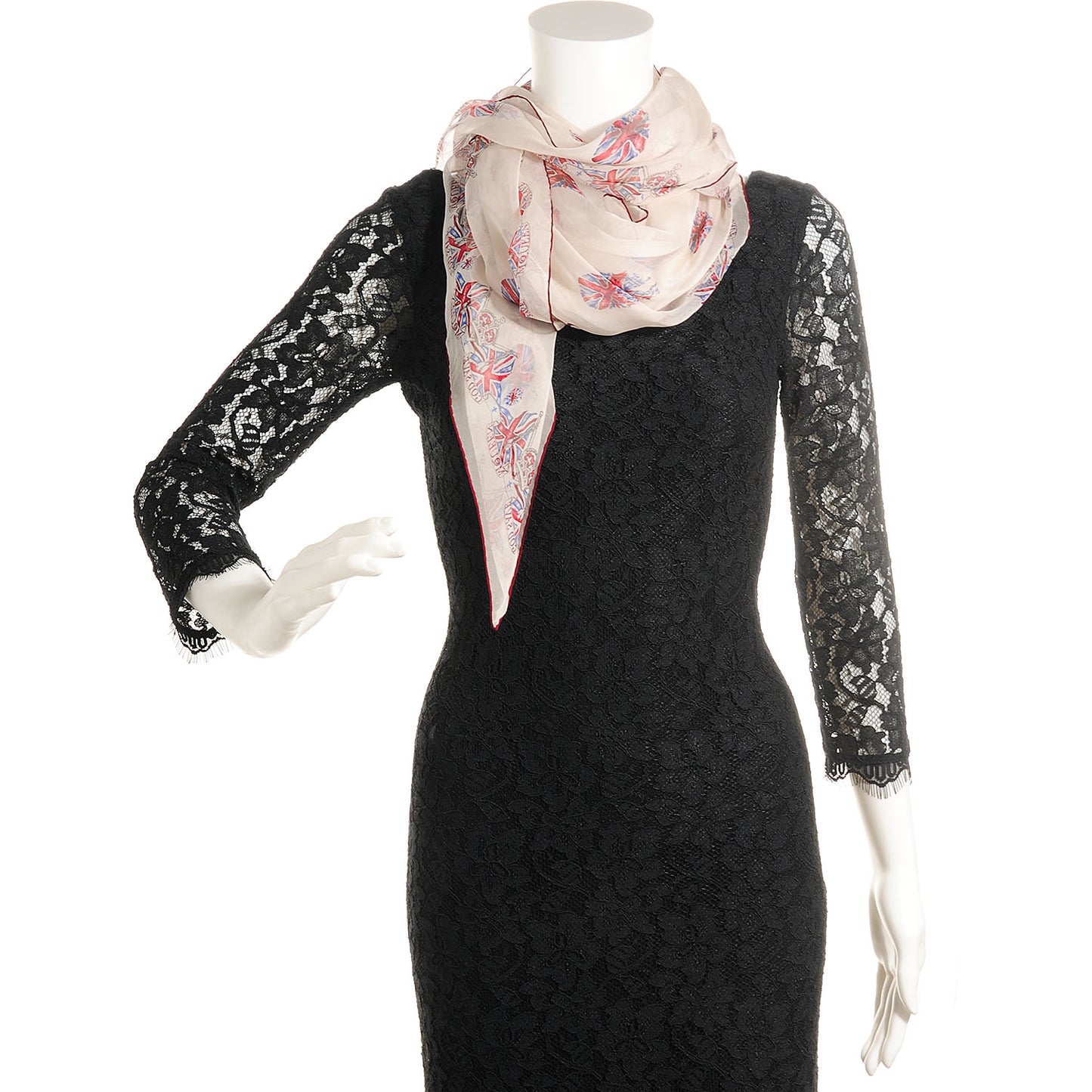 Silk Chiffon Britannia Skull Scarf