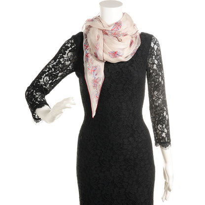Alexander McQueen Silk Chiffon Britannia Skull Scarf 2 of 5