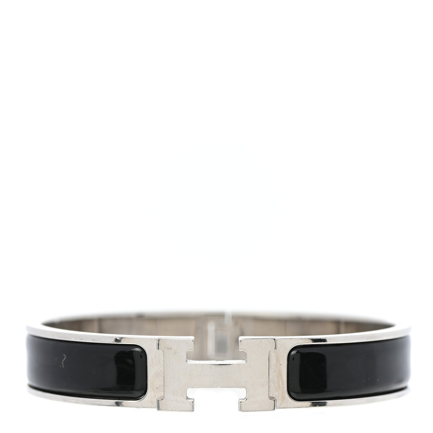 Enamel Narrow Clic Clac H Bracelet GM Black