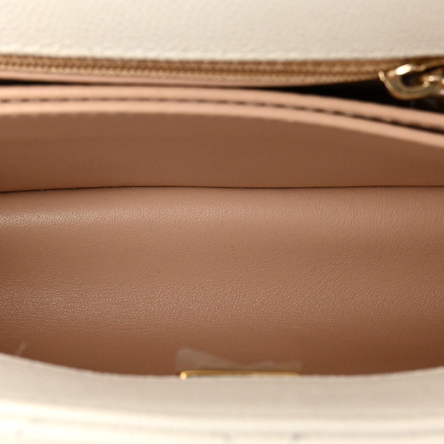 Caviar Quilted Mini Coco Handle Flap White