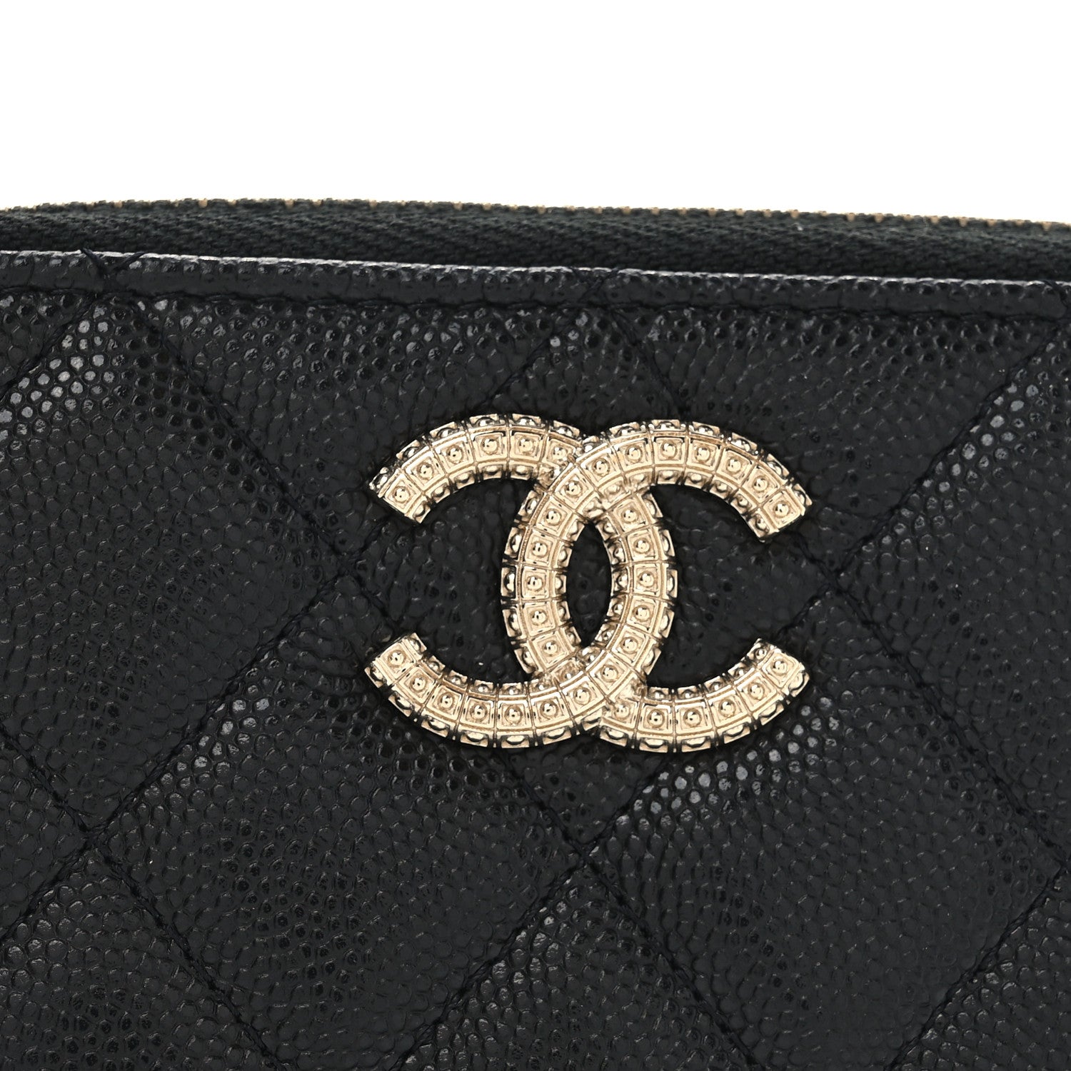 Chanel Caviar Quilted Small Zip Around Wallet Black 8 of 9