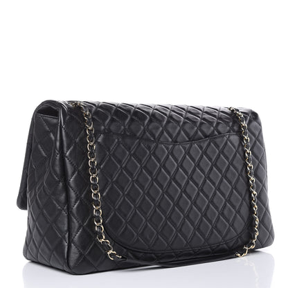 Chanel Metallized Calfskin Quilted XXL Travel Flap Bag Black 3 of 10