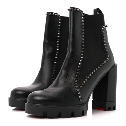 Christian Louboutin Nappa Out Line Spike Lug 100 Boots 38.5 Black 3 of 8