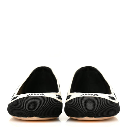Christian Dior Fabric Ribbon Embroidered J'Adior Ballet Flats 37.5 Black 2 of 9