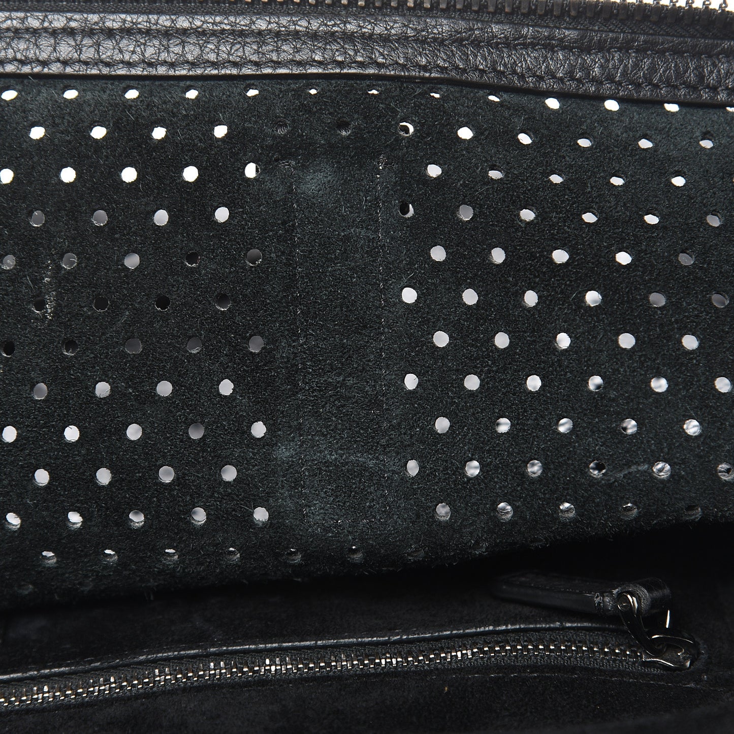 Calfskin Perforated Rockstud Large Travel Briefcase Black