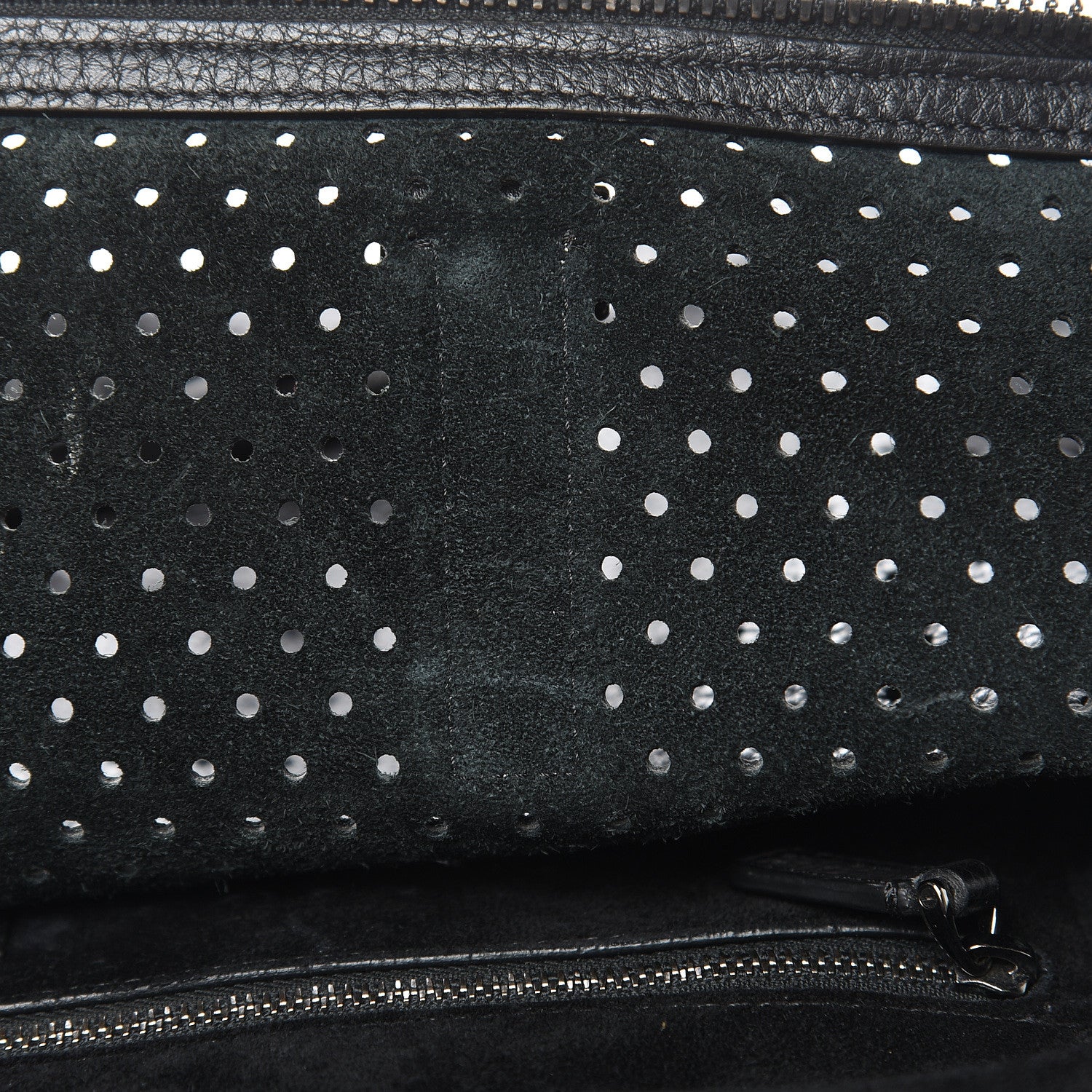 Valentino Garavani Calfskin Perforated Rockstud Large Travel Briefcase Black 12 of 20