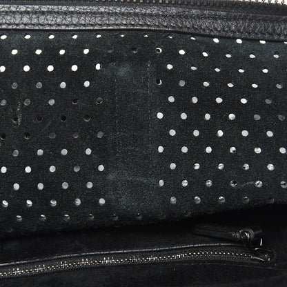 Valentino Garavani Calfskin Perforated Rockstud Large Travel Briefcase Black 12 of 20