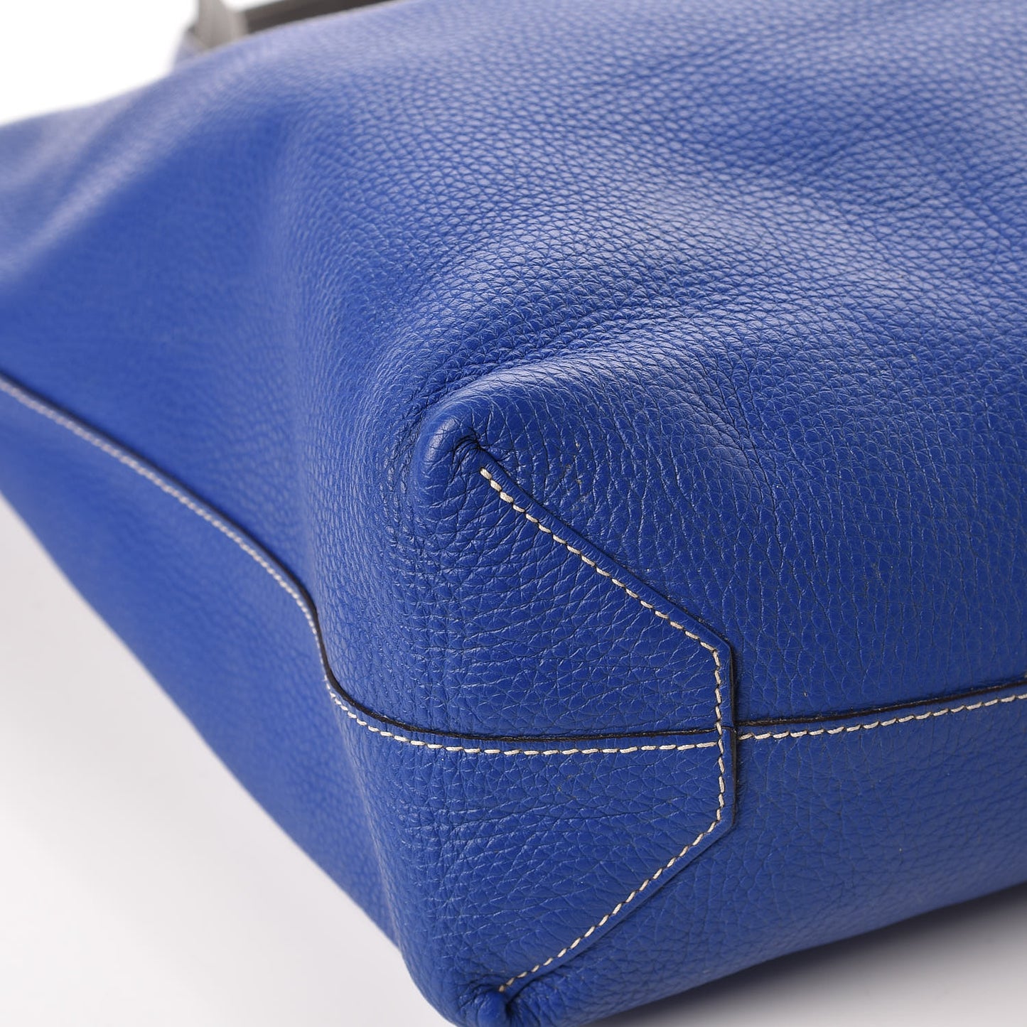 Taurillon Clemence Double Sens 36 Reversible Tote Graphite Bleu Electrique