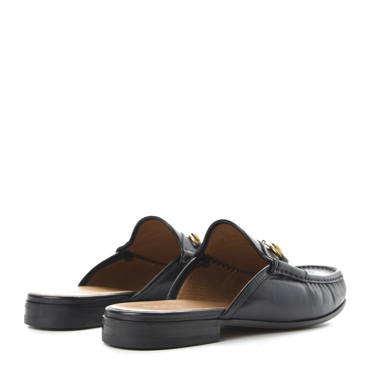 Goatskin Mens Horsebit Slippers 11 Black