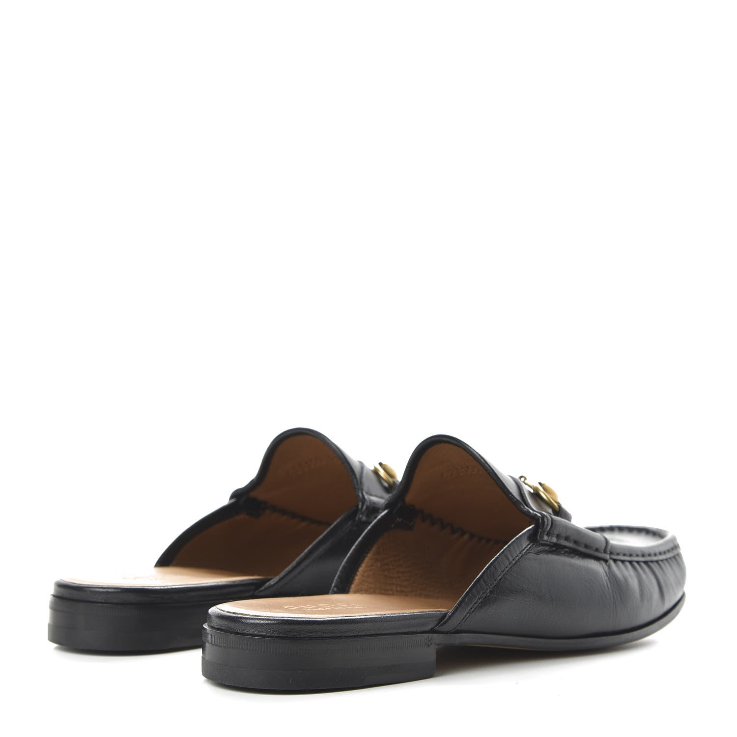 Gucci Goatskin Mens Horsebit Slippers 11 Black 4 of 9