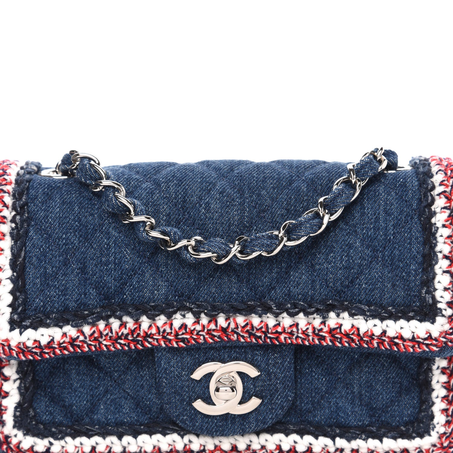 Chanel Denim Braided Mini Rectangular Flap Bag Blue 10 of 10