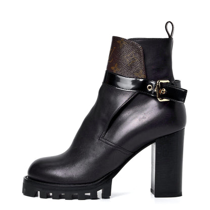 Louis Vuitton Calfskin Monogram Star Trail Ankle Boots 39 Black 1 of 5