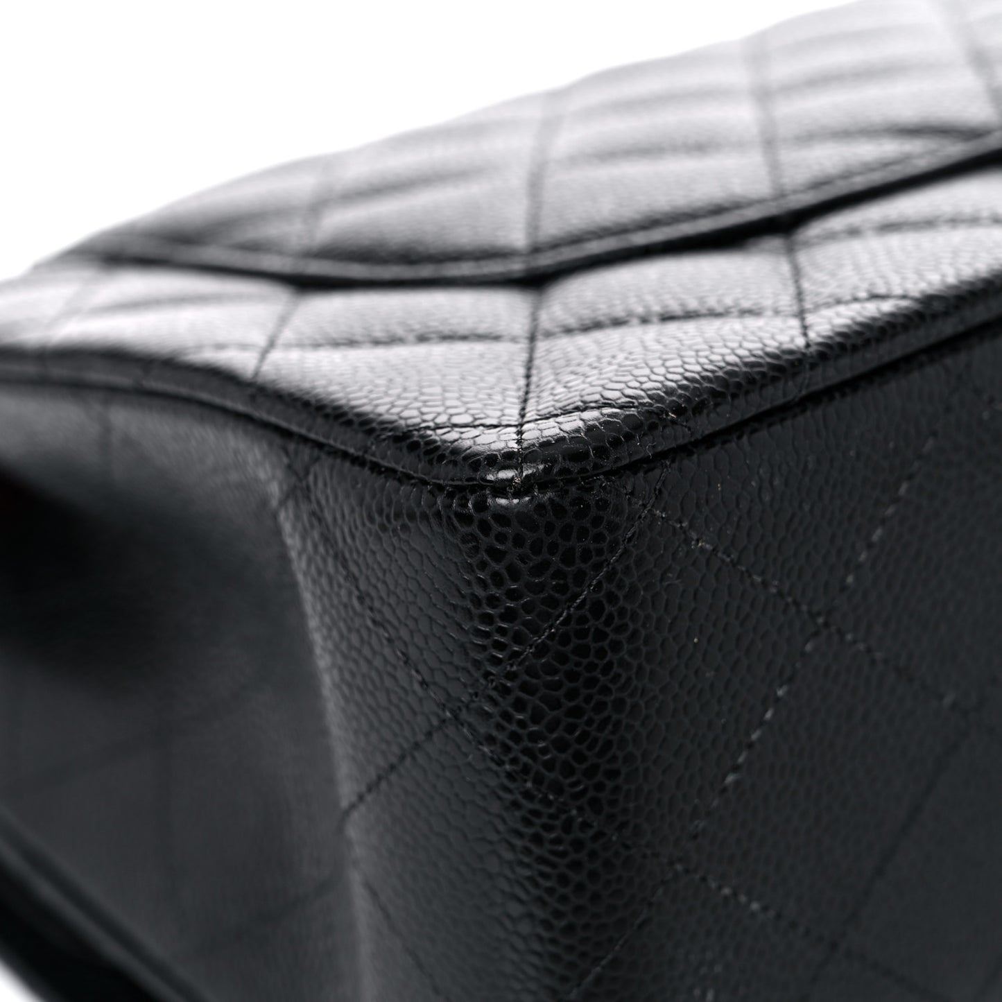 Caviar Quilted Jumbo Double Flap Black