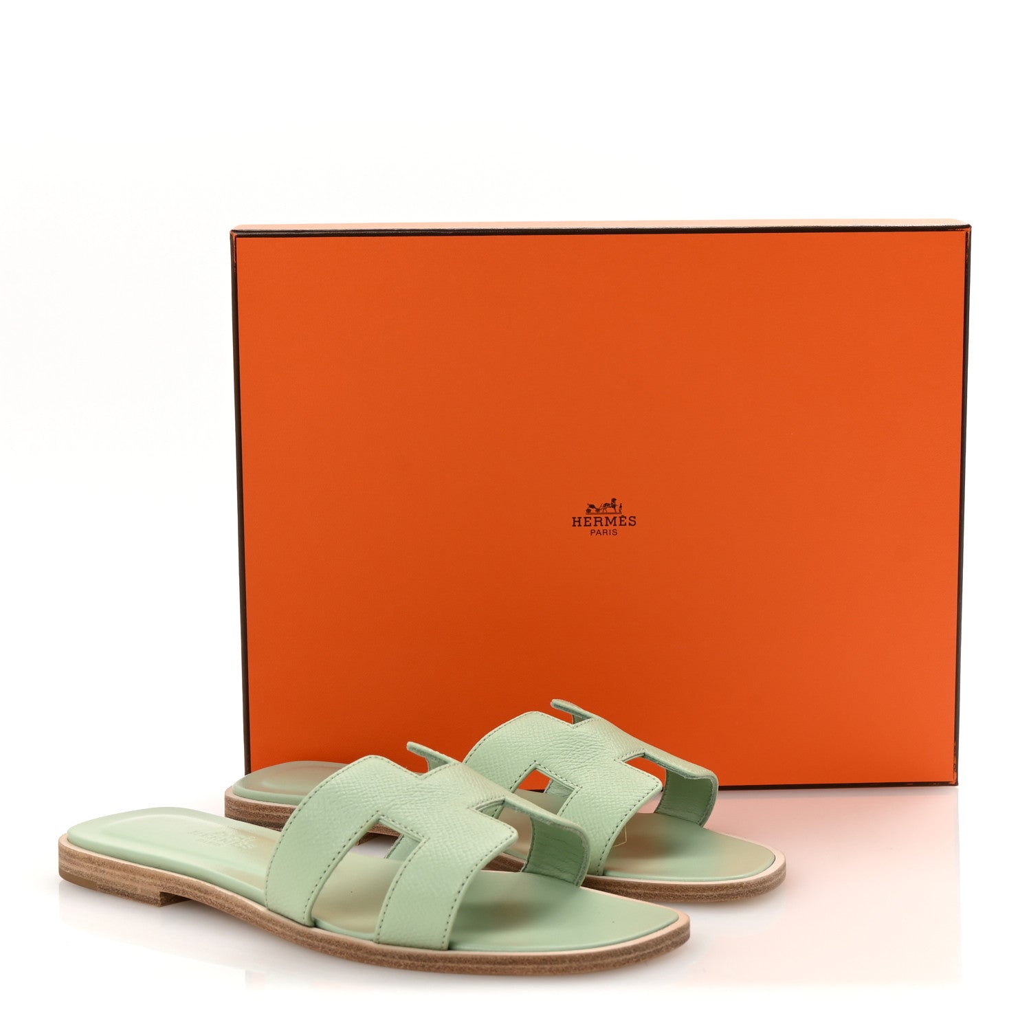 Hermes Epsom Oran Sandals 35 Vert Jade 10 of 10
