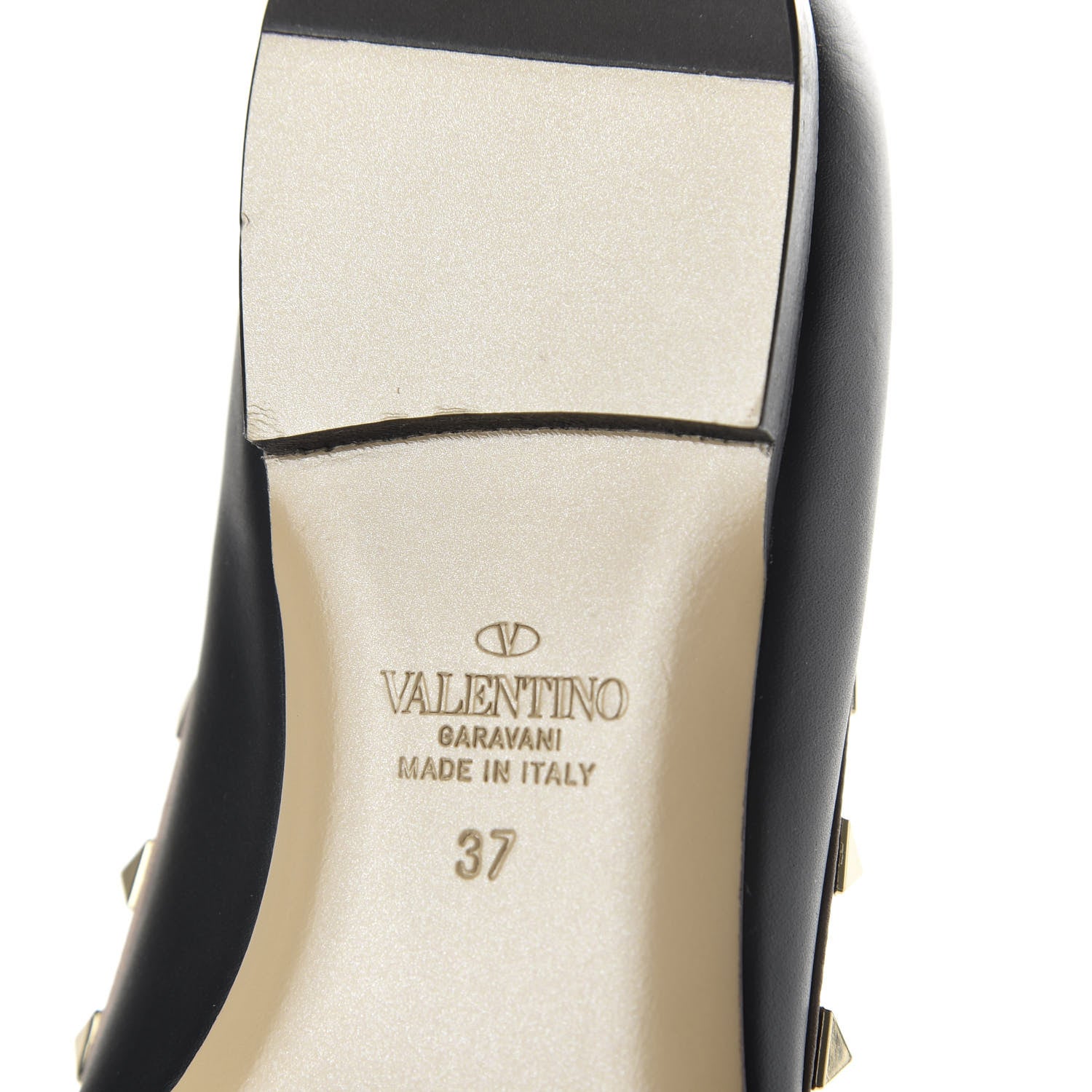 Valentino Garavani Nappa Rockstud Ballerina Flats 37 Black Poudre 8 of 10