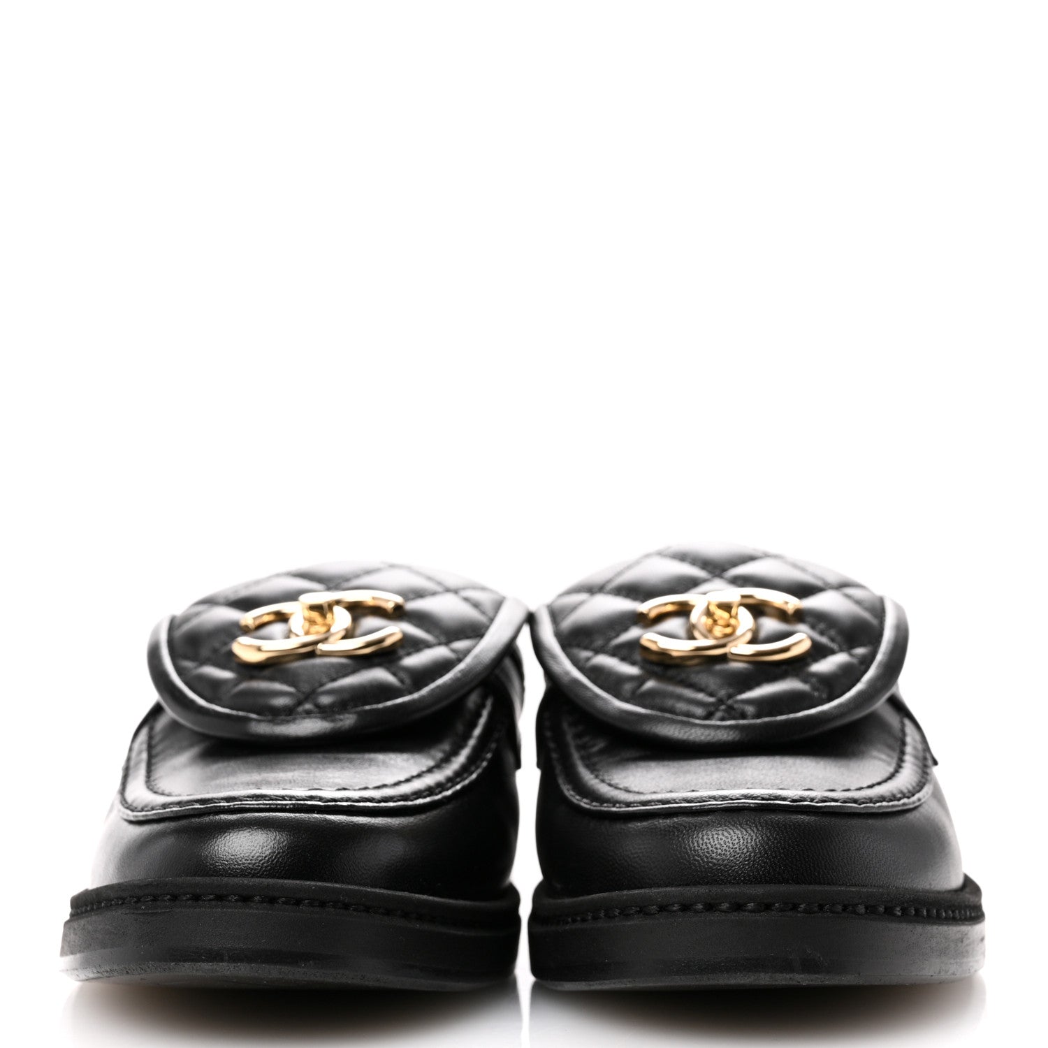 Chanel Lambskin Quilted CC Turnlock Mules 36 Black 3 of 12