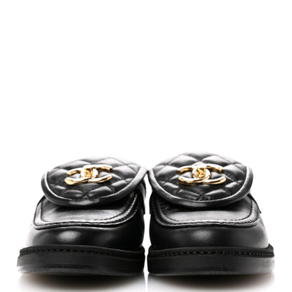 Chanel Lambskin Quilted CC Turnlock Mules 36 Black 3 of 12