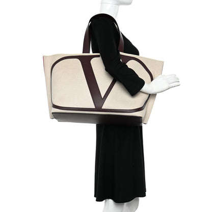 Valentino Garavani Canvas Large Escape Tote Natural Brown 2 of 10
