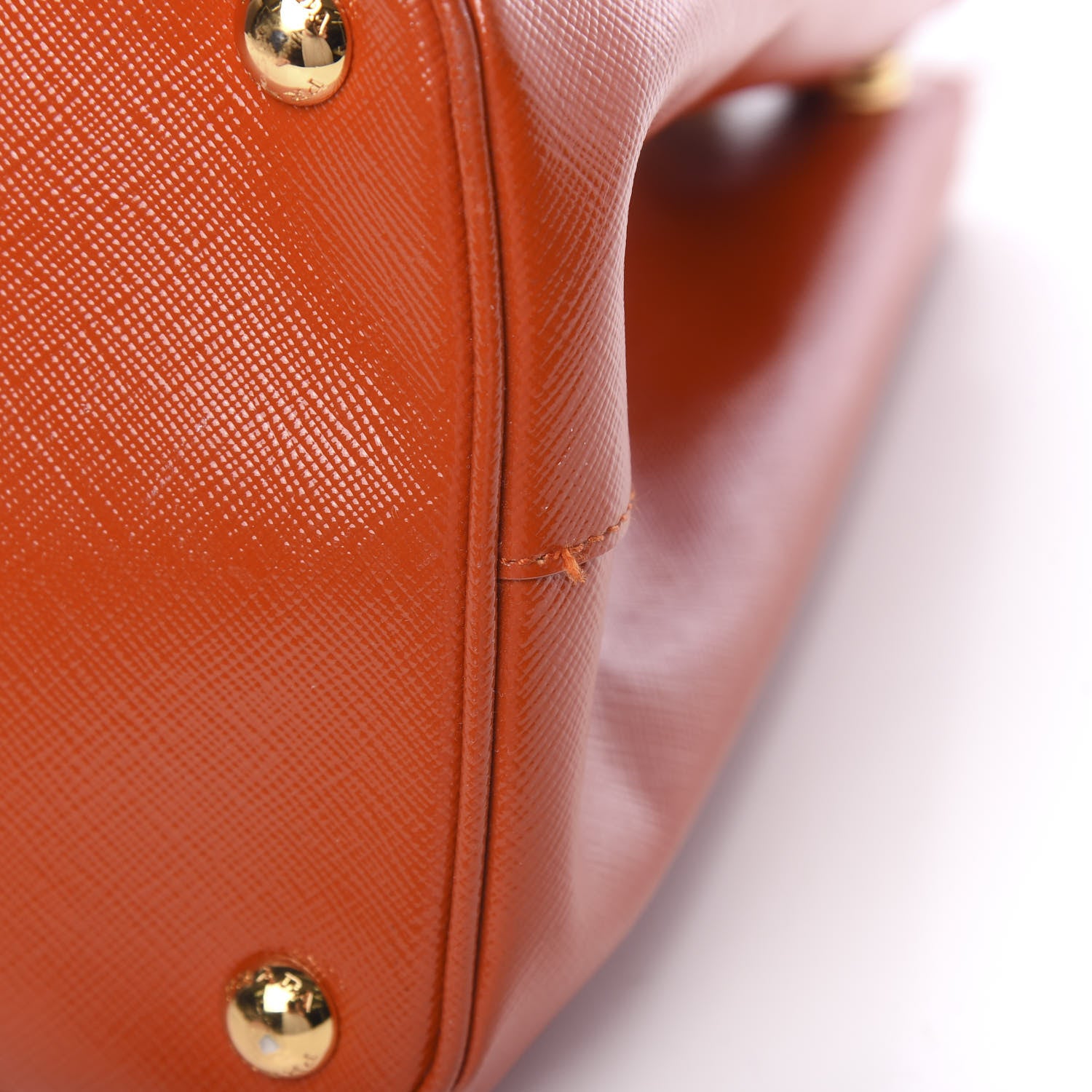 Prada Saffiano Vernice Medium Galleria Double Zip Tote Papaya 16 of 19