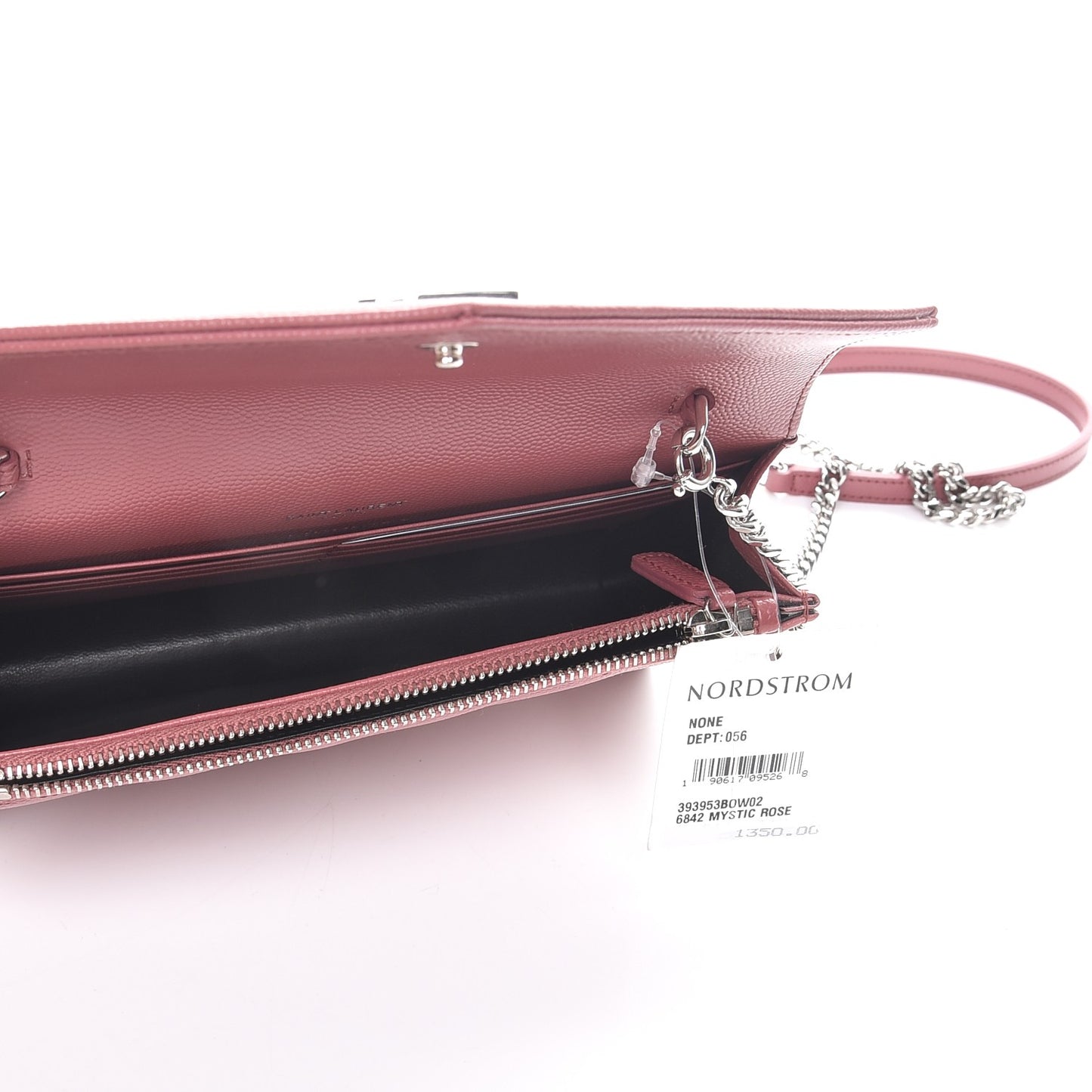 Grain De Poudre Matelasse Chevron Monogram Envelope Chain Wallet Mystic Rose