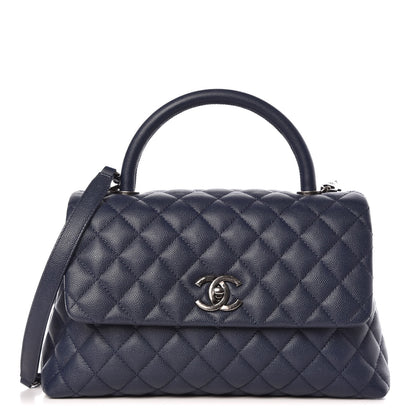 Chanel Caviar Quilted Small Coco Handle Flap Navy 1 of 9