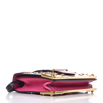 Prada City Calf Saffiano Astrology Cahier Bag Fuxia Black 4 of 7