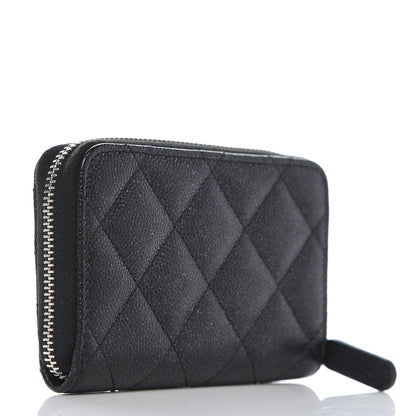 Chanel Iridescent Caviar Quilted Zip Coin Purse Black 3 of 8