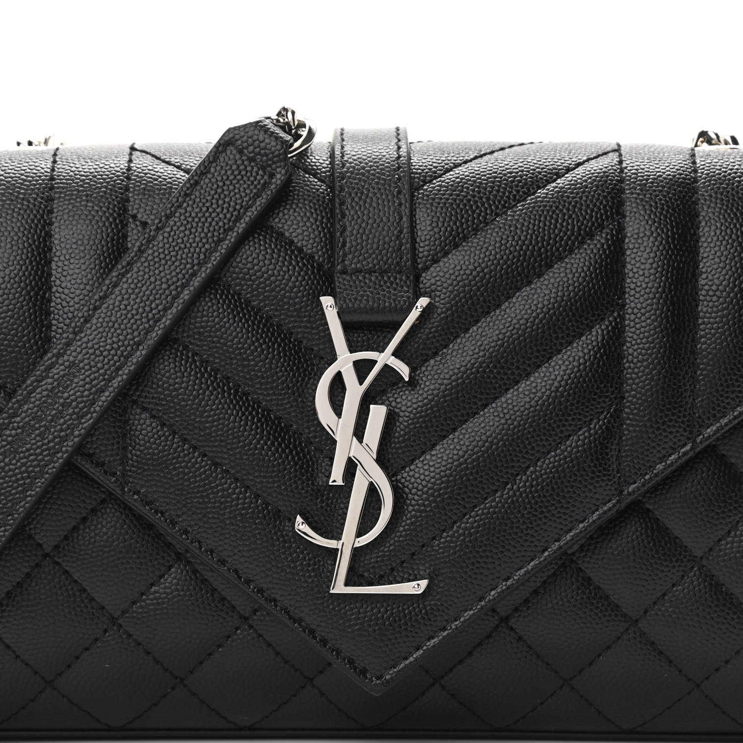 Saint Laurent Grain De Poudre Textured Mixed Matelasse Triquilt Small Monogram Satchel Black 7 of 9