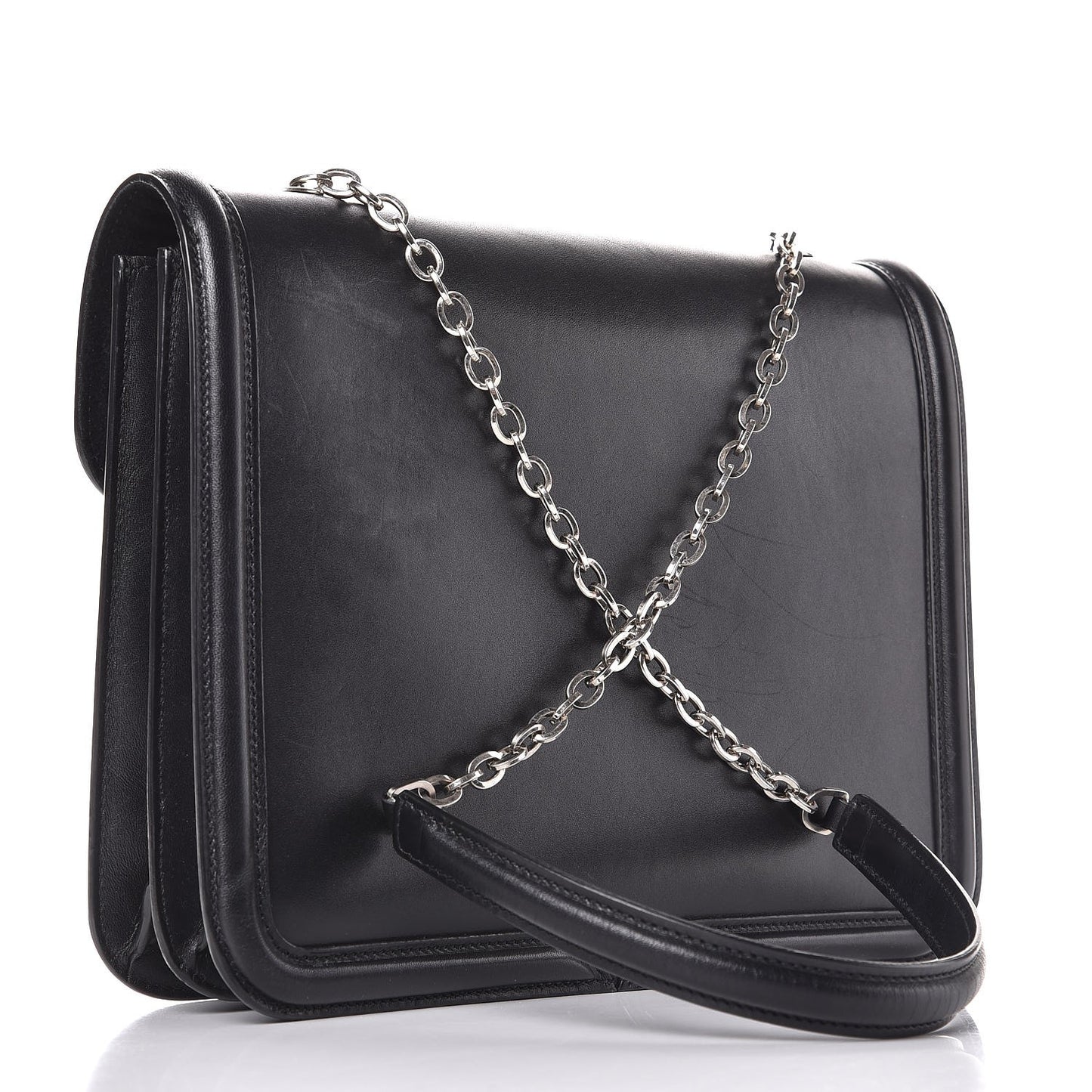 Calfskin Heroine Chain Satchel Black