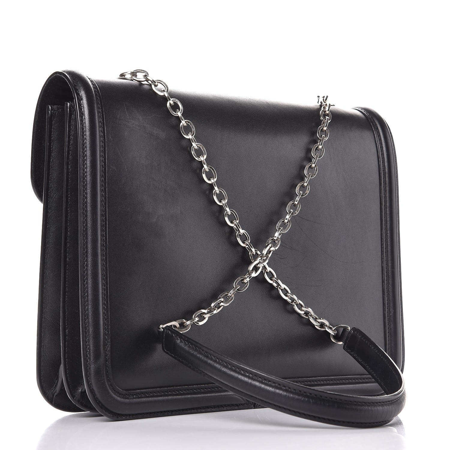 Alexander McQueen Calfskin Heroine Chain Satchel Black 3 of 17