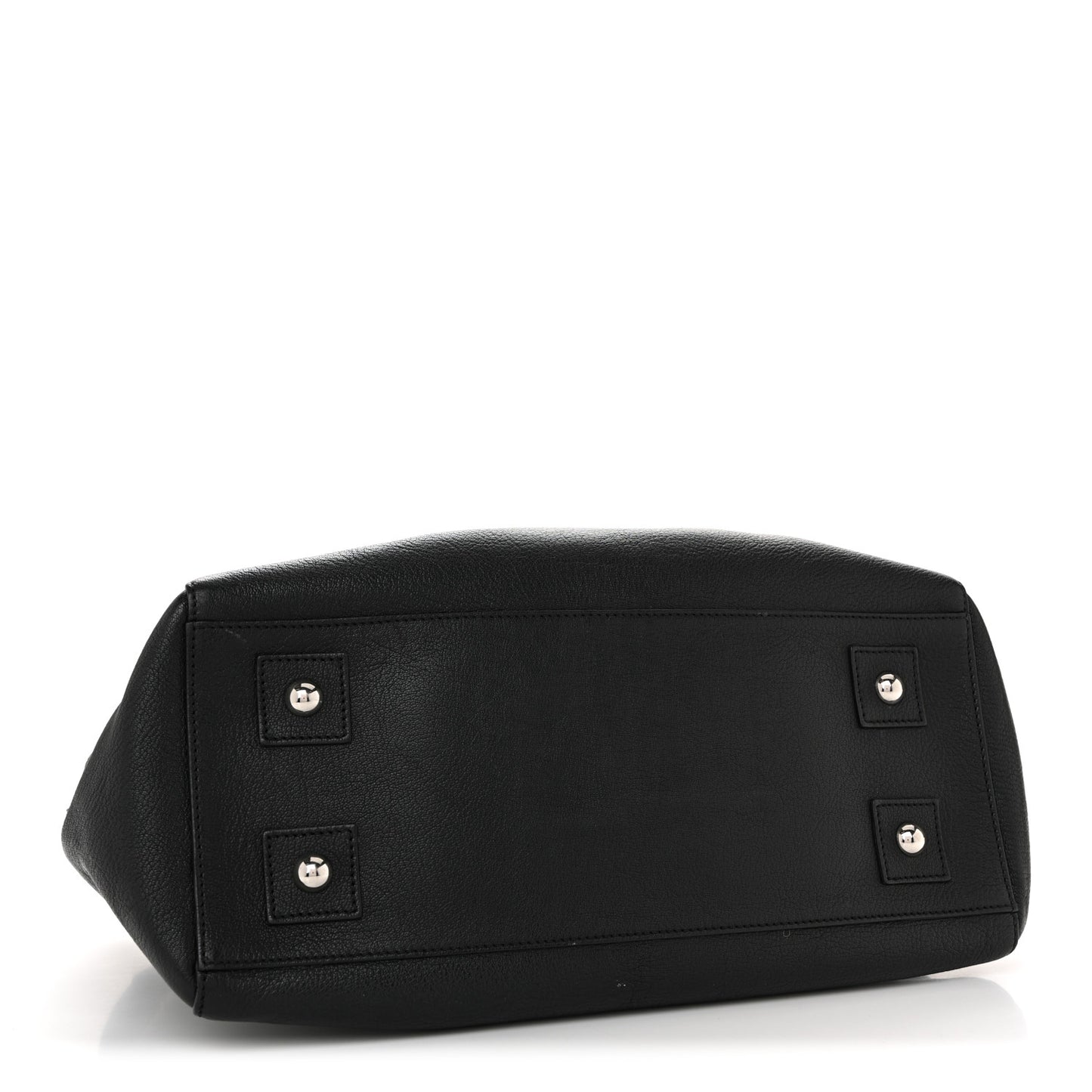 Glossy Goatskin Medium Del Rey Satchel Black