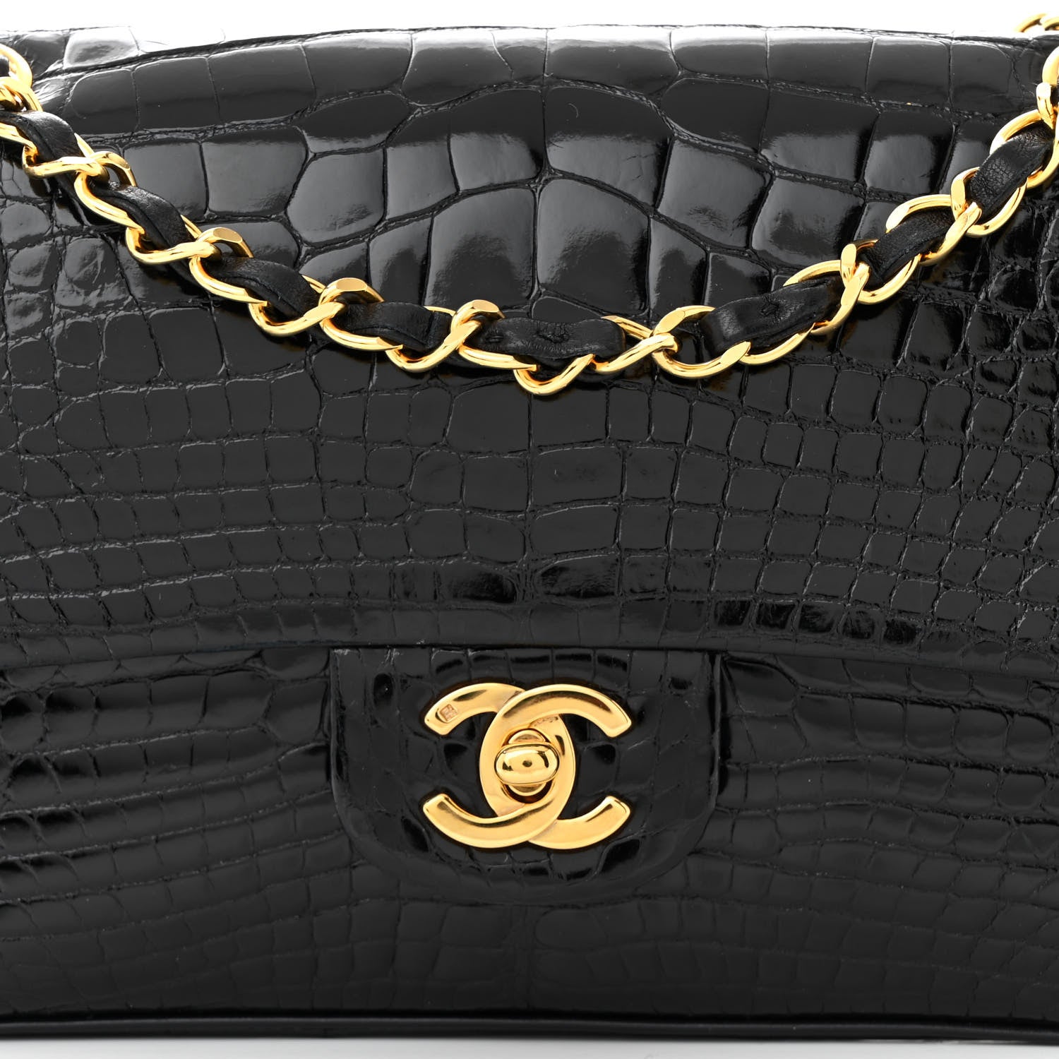 Chanel Alligator Small Double Flap Black 9 of 12