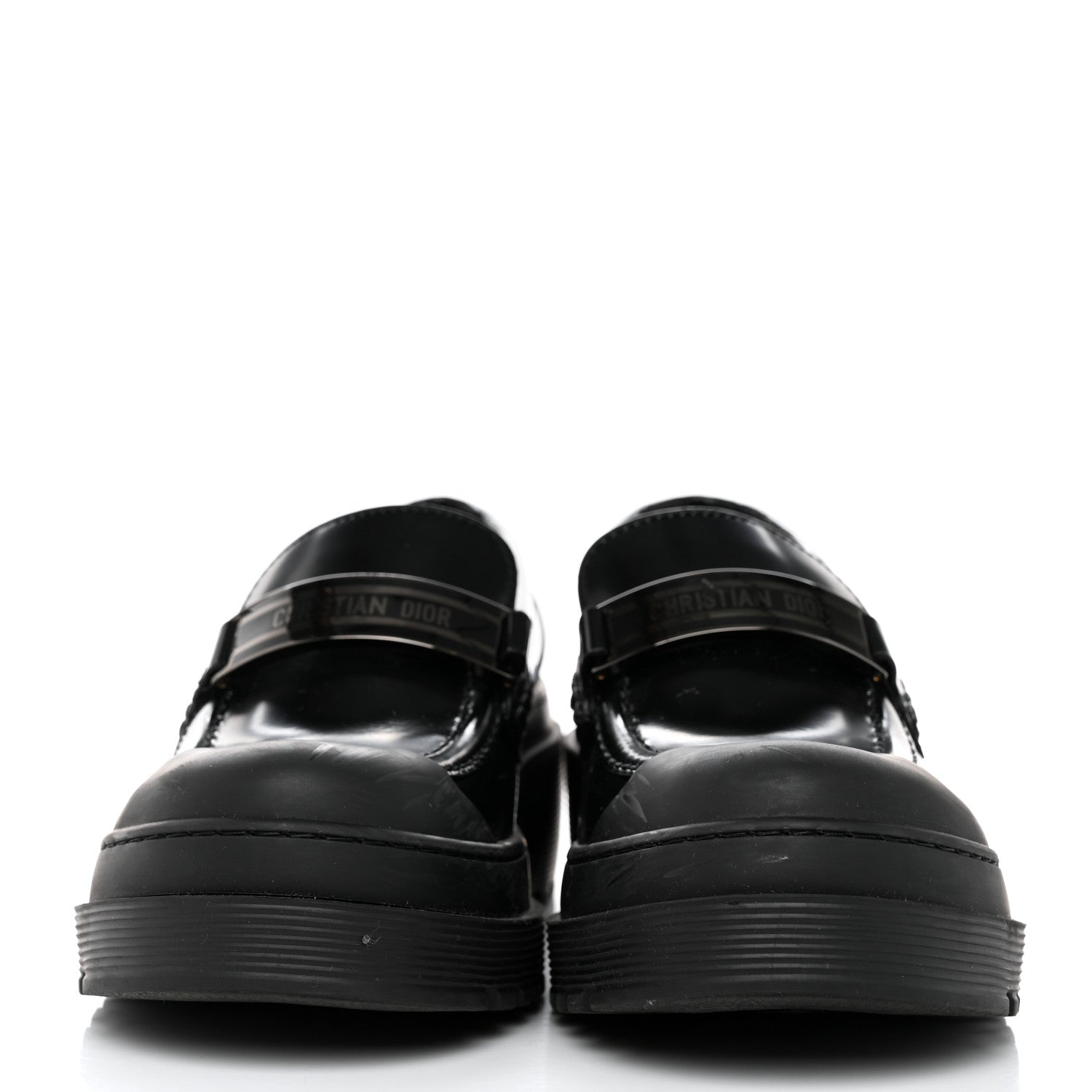 Christian Dior Brushed Calfskin Dior Code Lug Sole Platform 35mm Loafers 36 Black 2 of 10