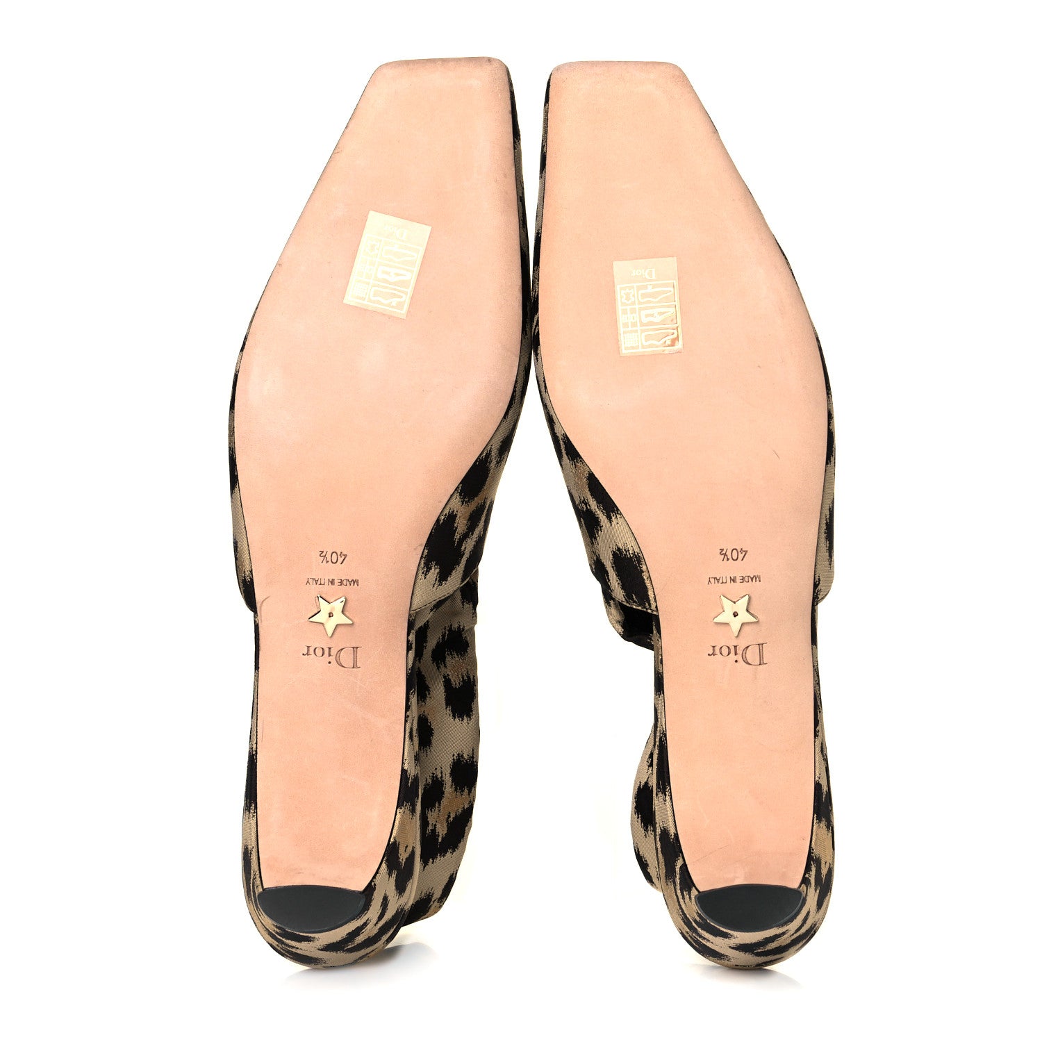 Christian Dior Nylon Leopard Print Mizza Slingback Pumps 40.5 Beige Multicolor 5 of 9