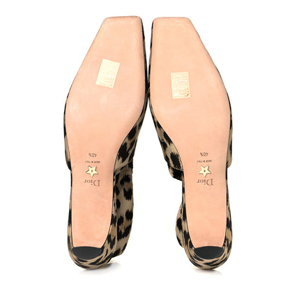 Christian Dior Nylon Leopard Print Mizza Slingback Pumps 40.5 Beige Multicolor 5 of 9