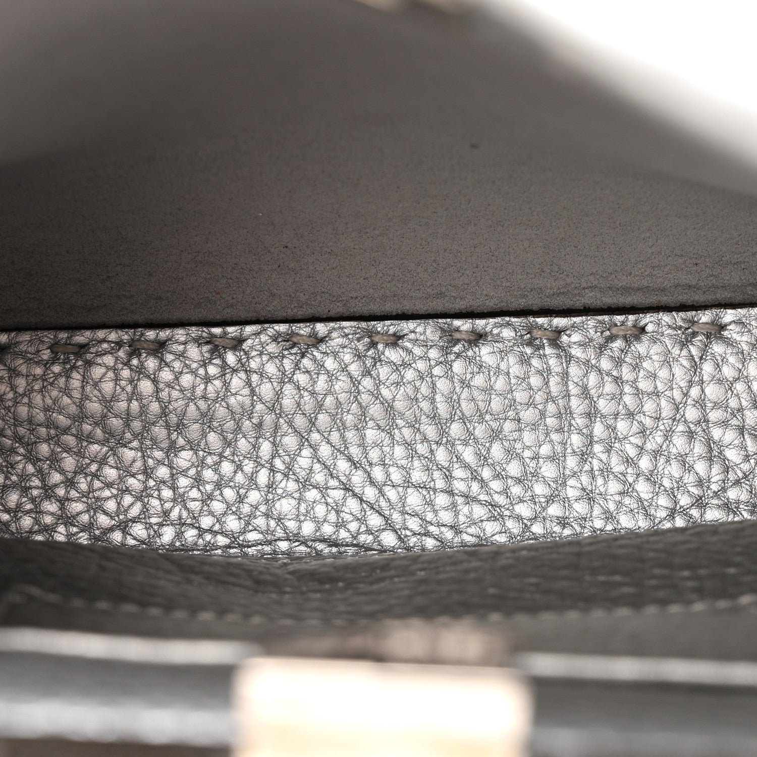 Fendi Cuoio Romano Lux Selleria Mini Peekaboo Iconic Satchel Argento 5 of 13