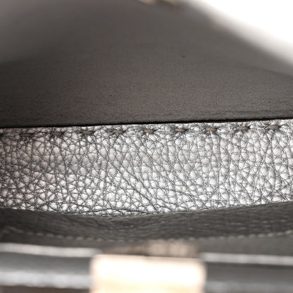 Fendi Cuoio Romano Lux Selleria Mini Peekaboo Iconic Satchel Argento 5 of 13